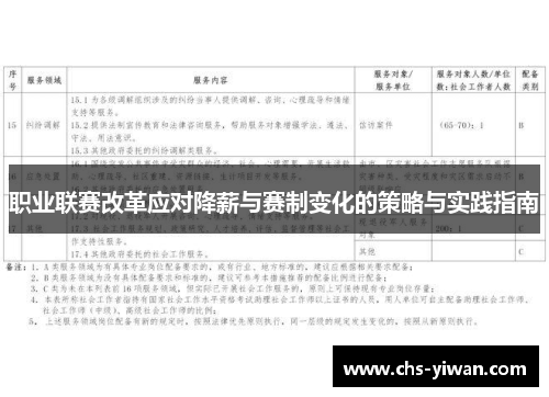 职业联赛改革应对降薪与赛制变化的策略与实践指南